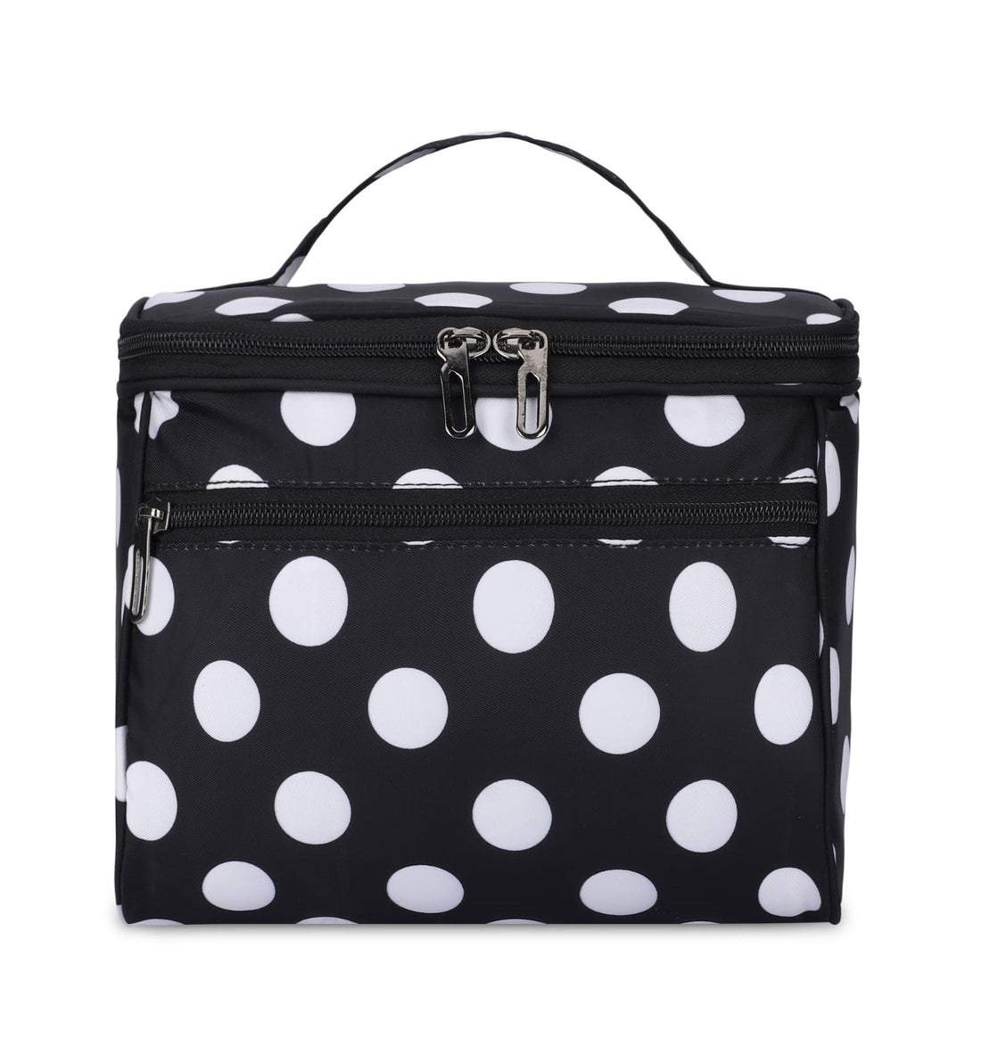 KUKLAR Dot Printed Bag with Zipper Compartments, Black and White(DOT Print Black)  Search this page