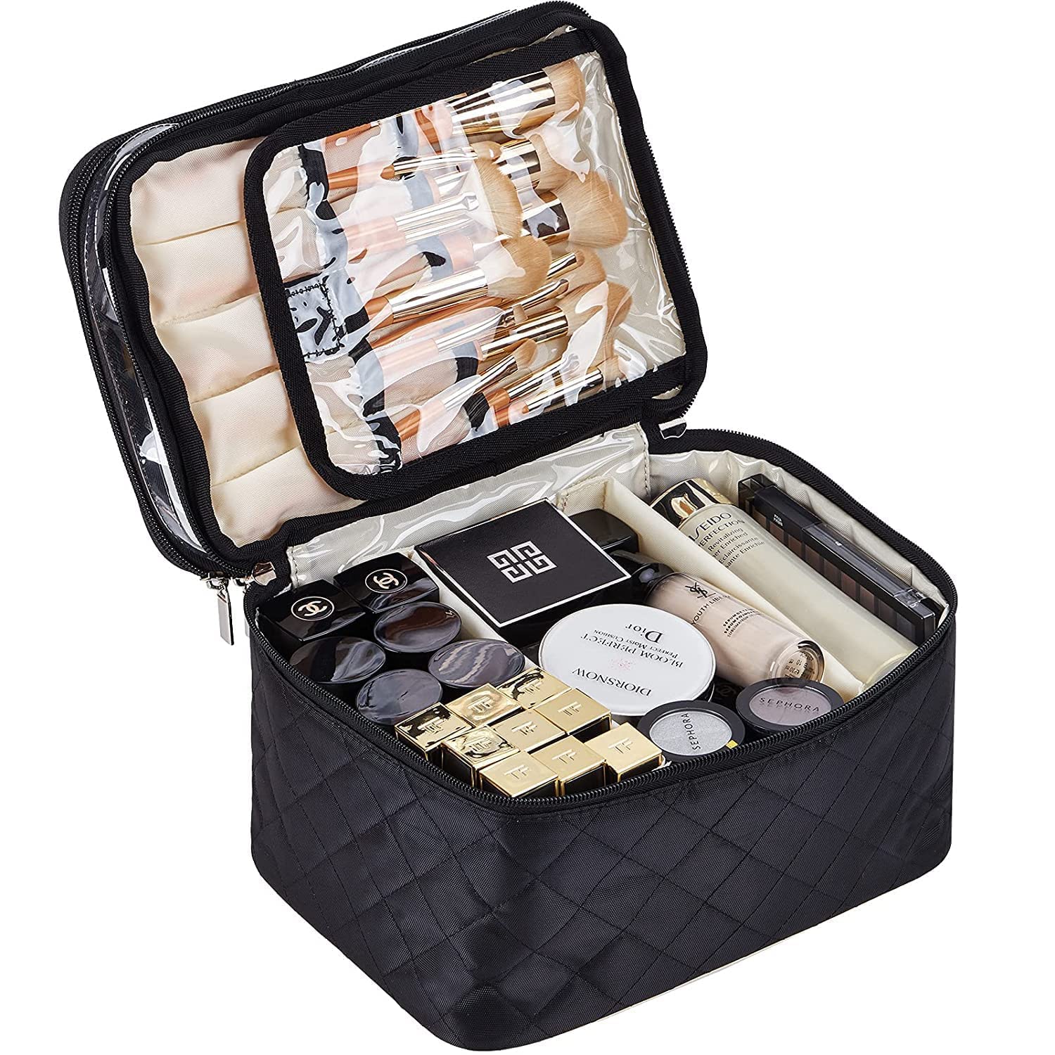 KUKLAR Double-Deck Bag with Zipper Clouser (Black)