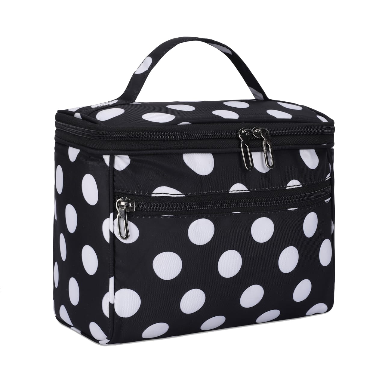 KUKLAR Dot Printed Bag with Zipper Compartments, Black and White(DOT Print Black)  Search this page