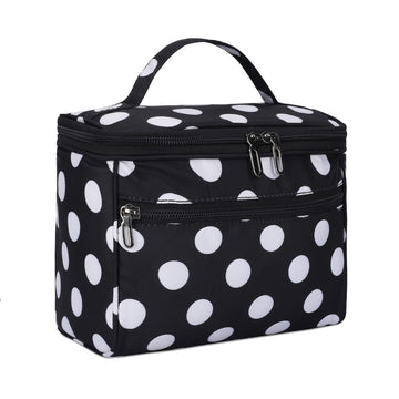 KUKLAR Dot Printed Bag with Zipper Compartments, Black and White(DOT Print Black)  Search this page