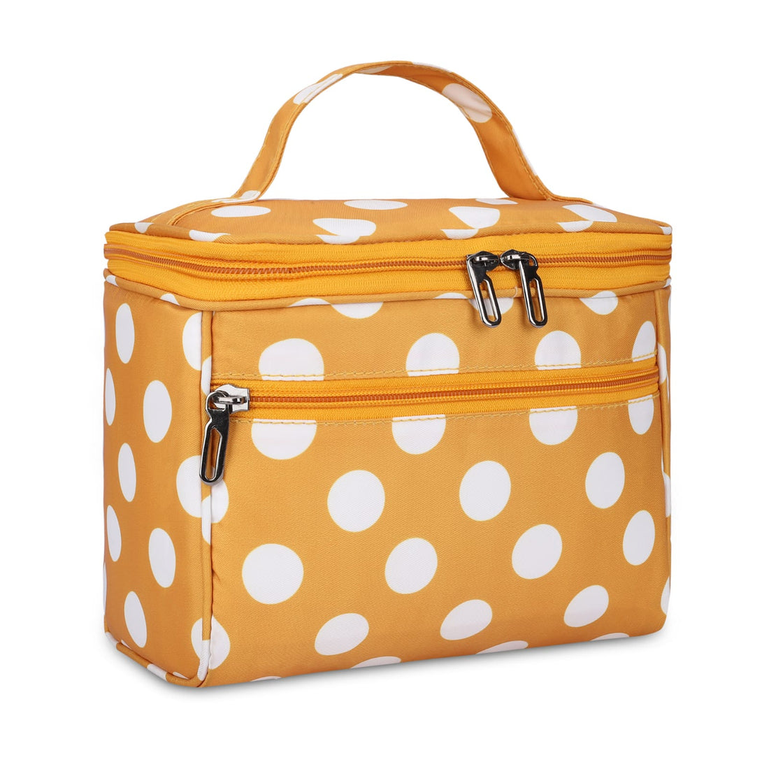 KUKLAR Dot Bag with Zipper, Yellow and White, 20 x 15 x 10 cm(DOT Print Yellow)