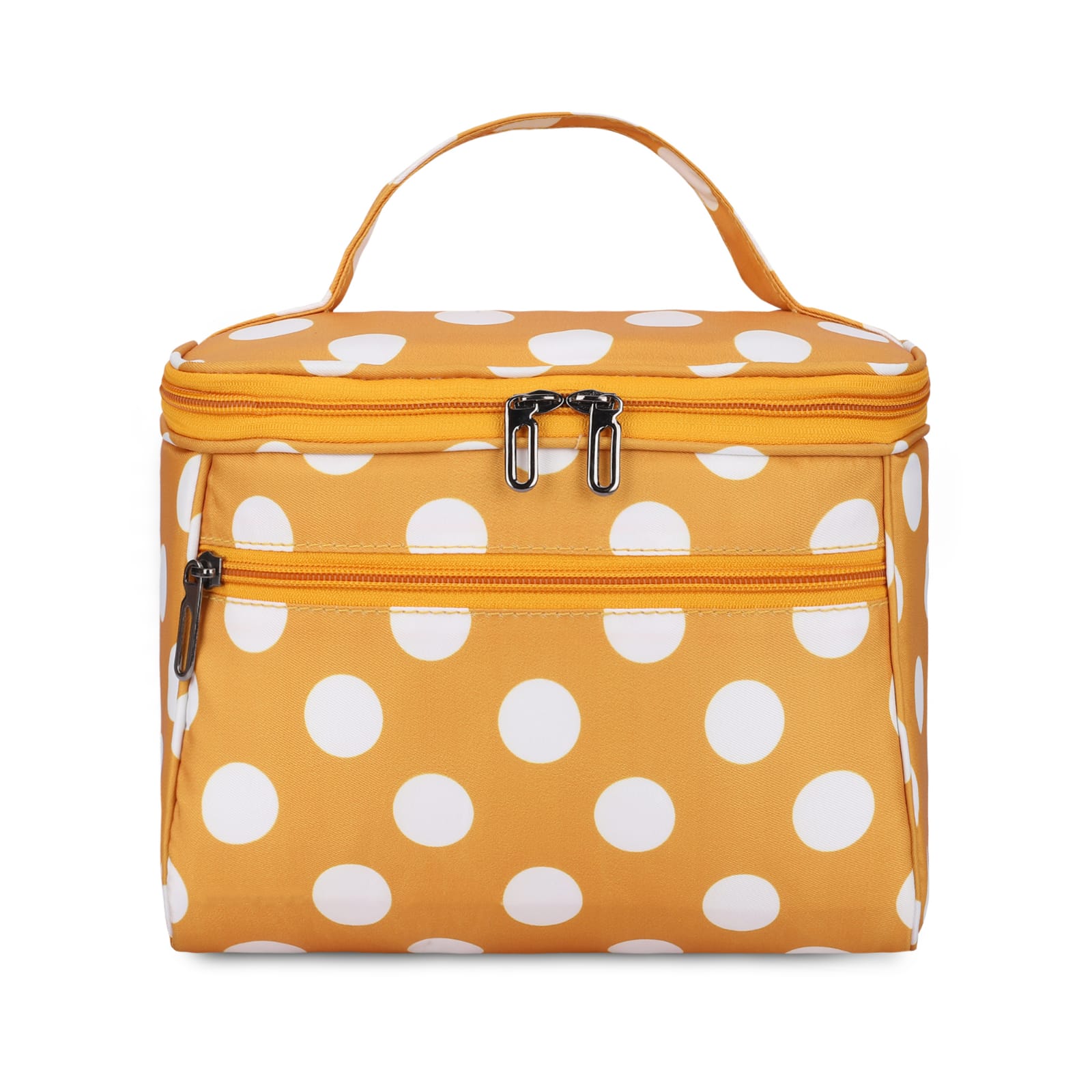 KUKLAR Dot Bag with Zipper, Yellow and White, 20 x 15 x 10 cm(DOT Print Yellow)