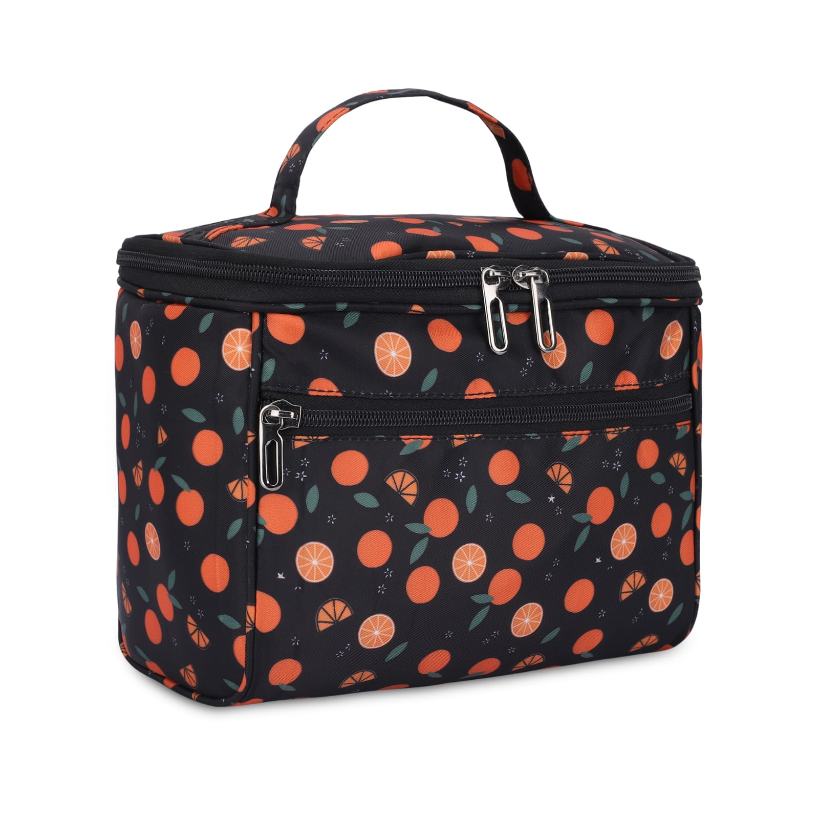 KUKLAR Orange Print Bag, Black with Orange Fruit Pattern(Fruit Print)