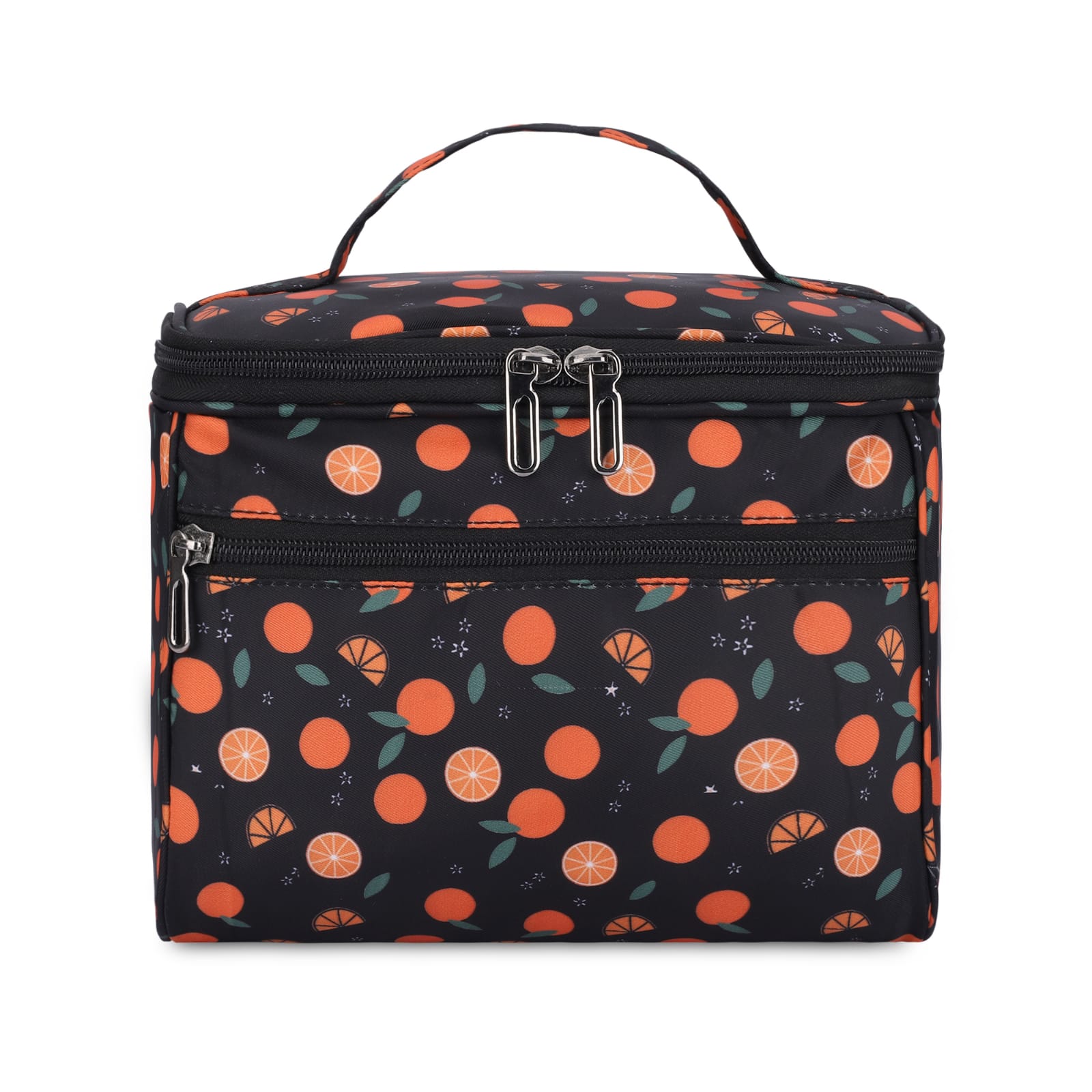 KUKLAR Orange Print Bag, Black with Orange Fruit Pattern(Fruit Print)