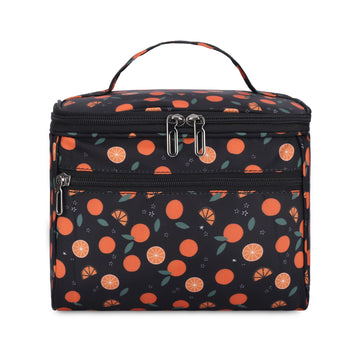 KUKLAR Orange Print Bag, Black with Orange Fruit Pattern(Fruit Print)